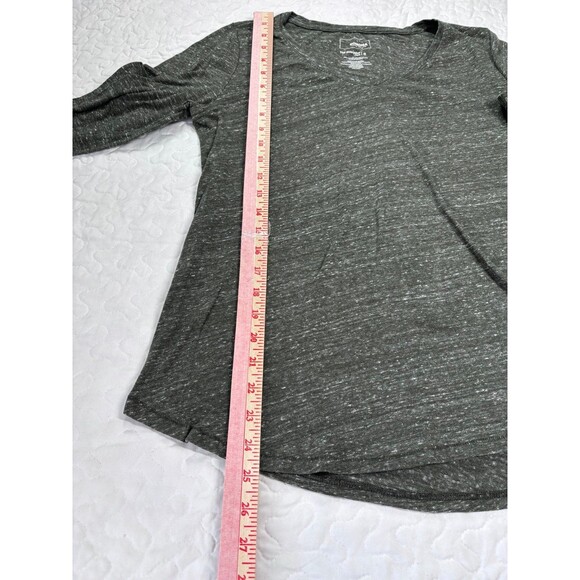 Sonoma Heathered Grey The Everyday Tee Long Sleeve Vneck Shirt size small - Picture 4 of 5